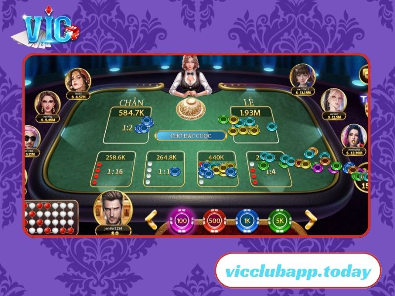 Giao diện bàn game đặt cược tại VicClub