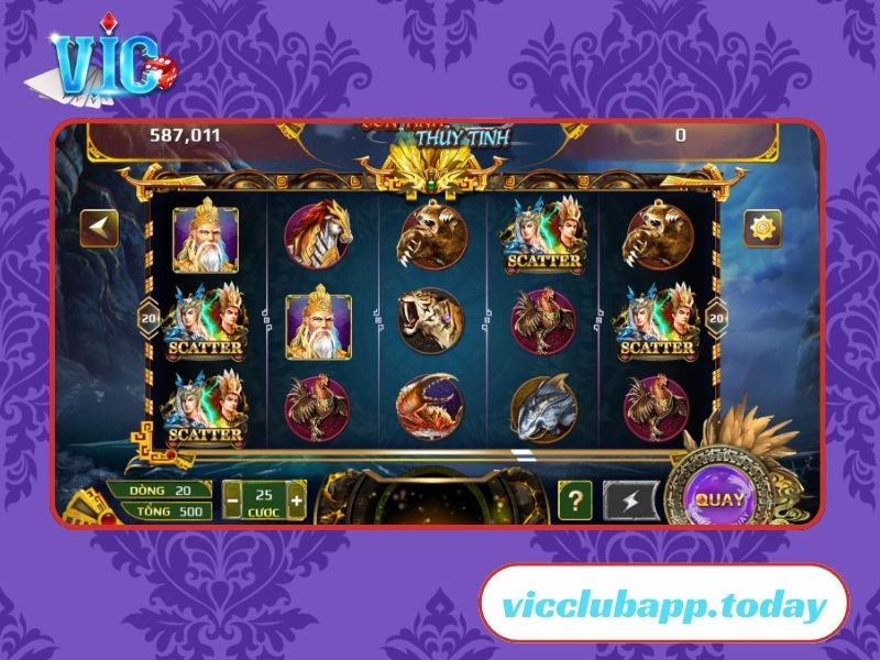 Giao diện chính của game Sơn Tinh Thủy Tinh